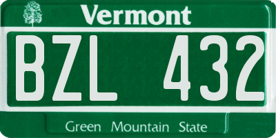 VT license plate BZL432