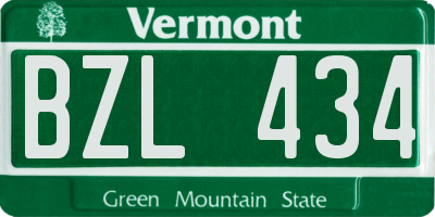 VT license plate BZL434