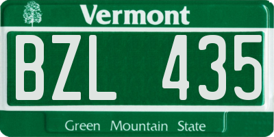 VT license plate BZL435