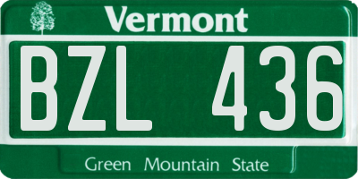 VT license plate BZL436