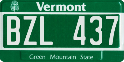 VT license plate BZL437