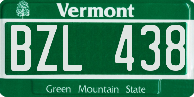 VT license plate BZL438