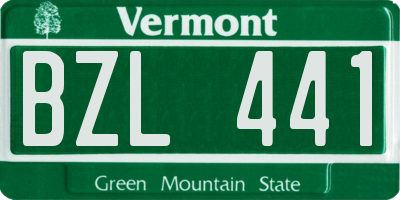 VT license plate BZL441