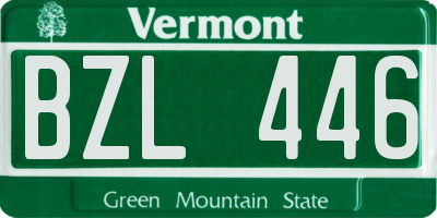 VT license plate BZL446