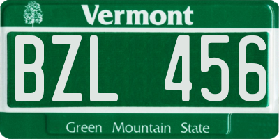 VT license plate BZL456