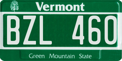 VT license plate BZL460