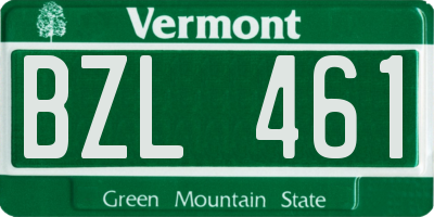 VT license plate BZL461