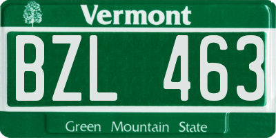 VT license plate BZL463