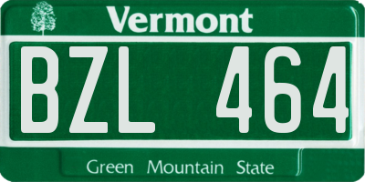 VT license plate BZL464