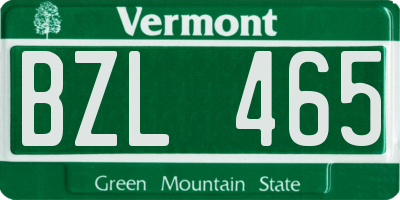 VT license plate BZL465