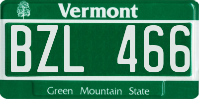 VT license plate BZL466