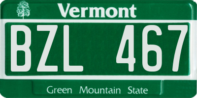 VT license plate BZL467