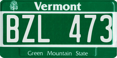 VT license plate BZL473