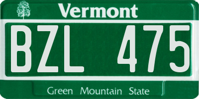 VT license plate BZL475