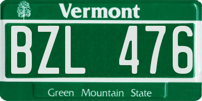 VT license plate BZL476