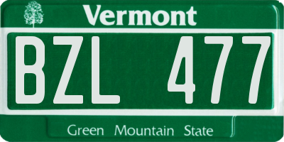 VT license plate BZL477