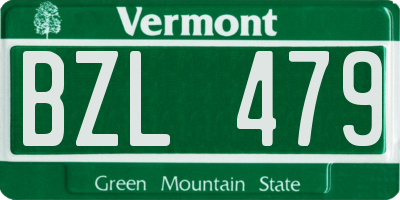 VT license plate BZL479