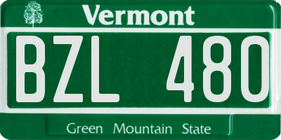 VT license plate BZL480