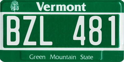 VT license plate BZL481