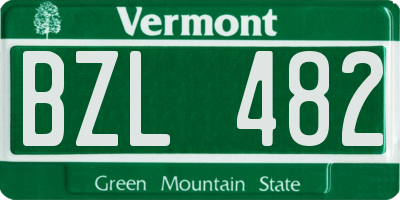 VT license plate BZL482