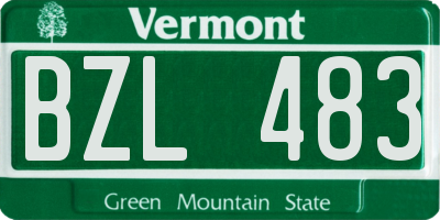 VT license plate BZL483