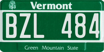 VT license plate BZL484