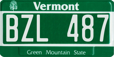 VT license plate BZL487