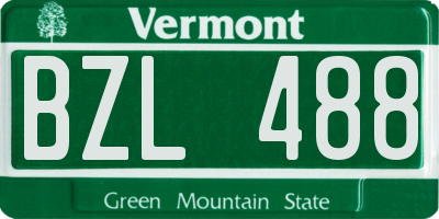 VT license plate BZL488