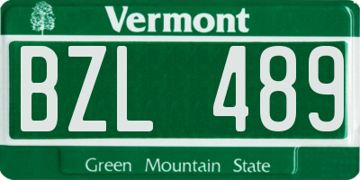 VT license plate BZL489