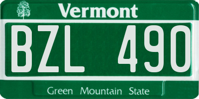 VT license plate BZL490