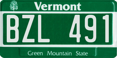 VT license plate BZL491