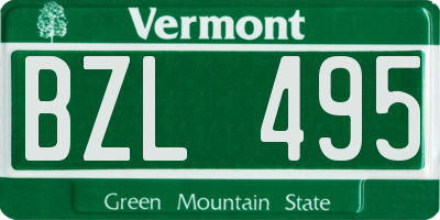 VT license plate BZL495