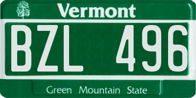 VT license plate BZL496