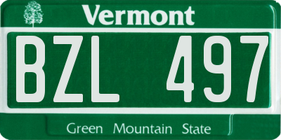 VT license plate BZL497