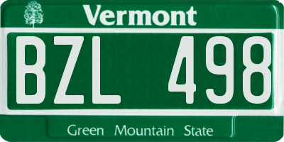 VT license plate BZL498