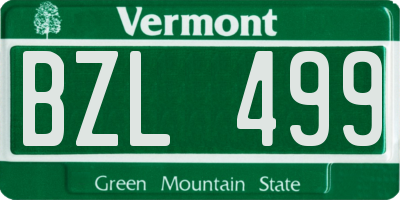 VT license plate BZL499