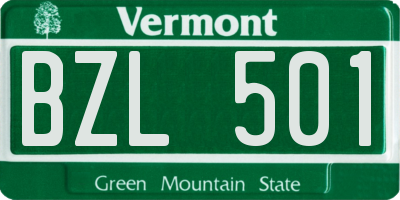 VT license plate BZL501