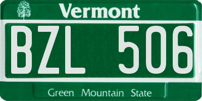 VT license plate BZL506