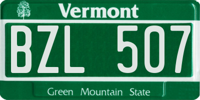 VT license plate BZL507