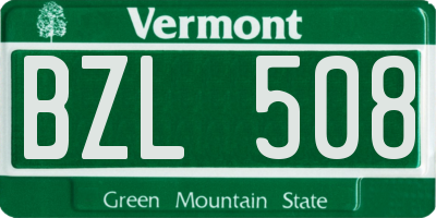 VT license plate BZL508