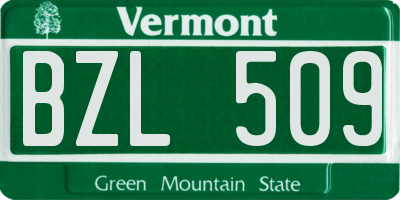 VT license plate BZL509