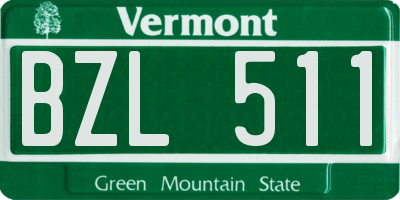 VT license plate BZL511
