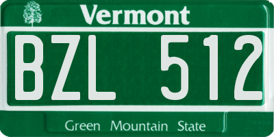 VT license plate BZL512