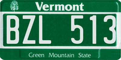 VT license plate BZL513