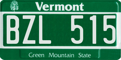 VT license plate BZL515