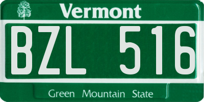 VT license plate BZL516