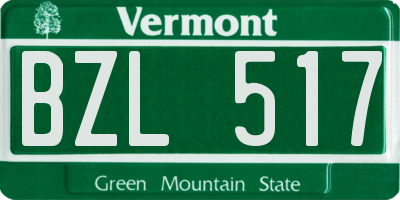 VT license plate BZL517