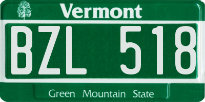 VT license plate BZL518