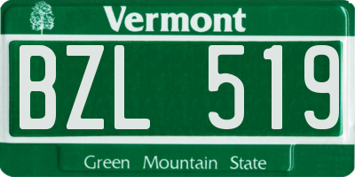 VT license plate BZL519