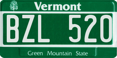 VT license plate BZL520